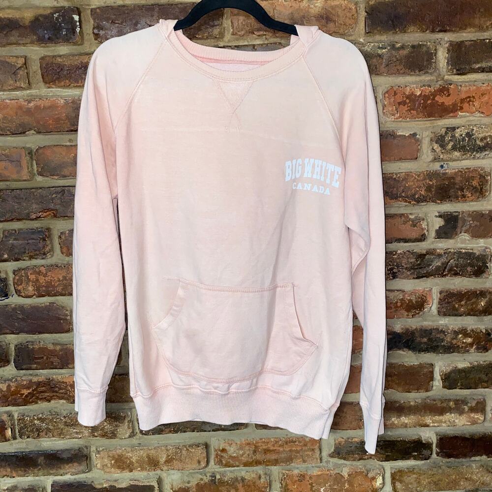 U.S. Vintage by Exist Peach Pink Big White Canada Hoodie Women's Size Large
